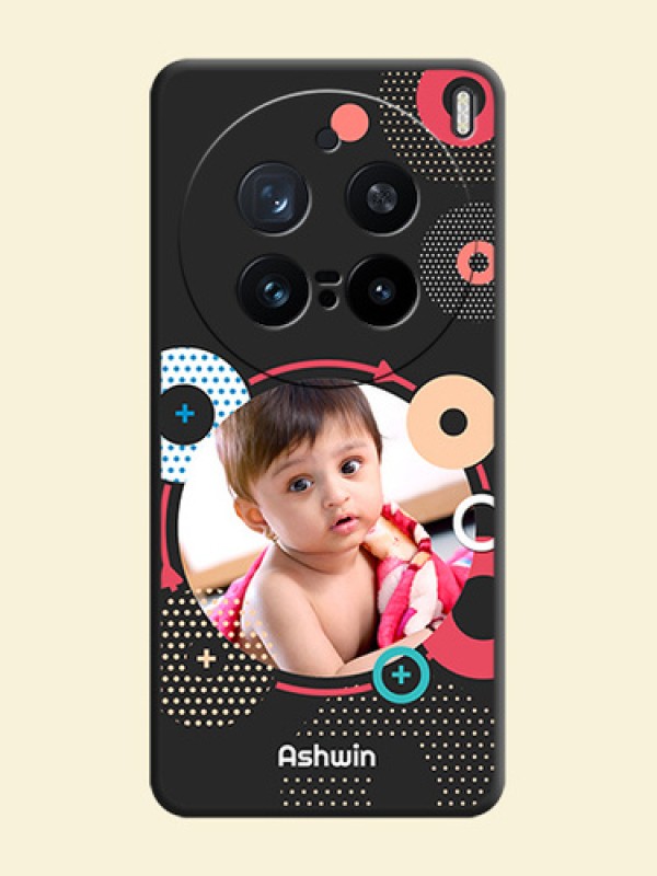 Multicoloured Round Image On Space Black Custom Soft Matte Mobile Back Cover - Vivo X200 Pro 5G