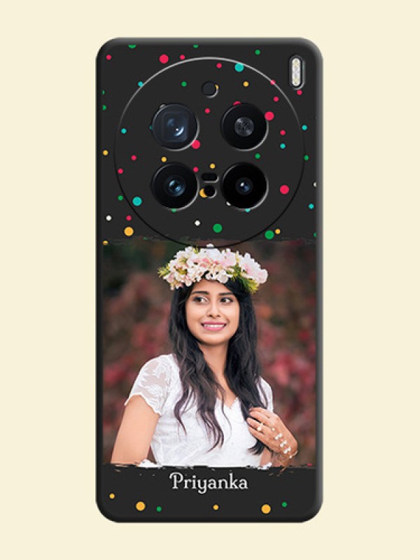 Multicolor Dotted Pattern with Text On Space Black Custom Soft Matte Mobile Back Cover - Vivo X200 Pro 5G