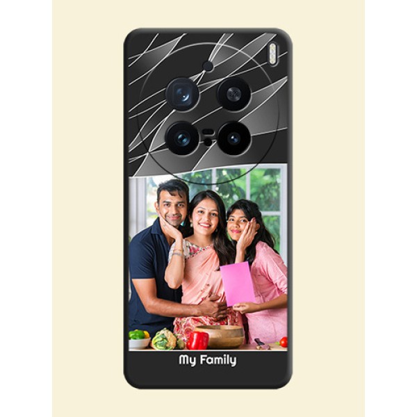 Mixed Wave Lines on Photo On Space Black Custom Soft Matte Mobile Back Cover - Vivo X200 Pro 5G Mixed Wave Lines on Photo On Space Black Custom Soft Matte Mobile Back Cover - Vivo X200 Pro 5G