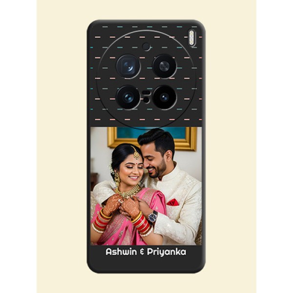 Line Pattern Design with Text On Space Black Custom Soft Matte Mobile Back Cover - Vivo X200 Pro 5G Line Pattern Design with Text On Space Black Custom Soft Matte Mobile Back Cover - Vivo X200 Pro 5G