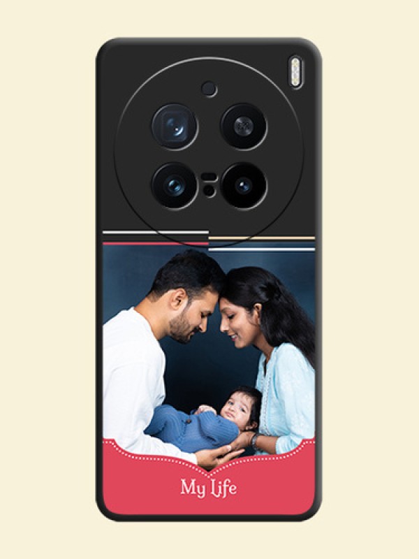 Classic Plain Design with Name On Space Black Custom Soft Matte Mobile Back Cover - Vivo X200 Pro 5G
