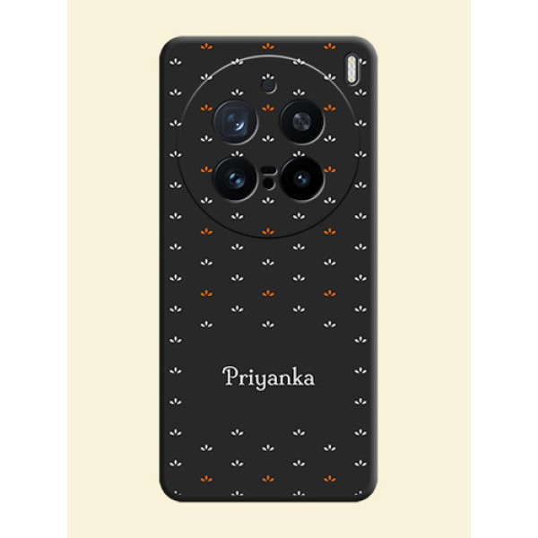 Simple Pattern With Custom Text On Space Black Custom Soft Matte Mobile Back Cover - Vivo X200 Pro 5G Simple Pattern With Custom Text On Space Black Custom Soft Matte Mobile Back Cover - Vivo X200 Pro 5G