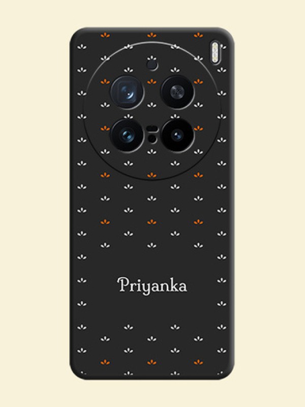 Simple Pattern With Custom Text On Space Black Custom Soft Matte Mobile Back Cover - Vivo X200 Pro 5G