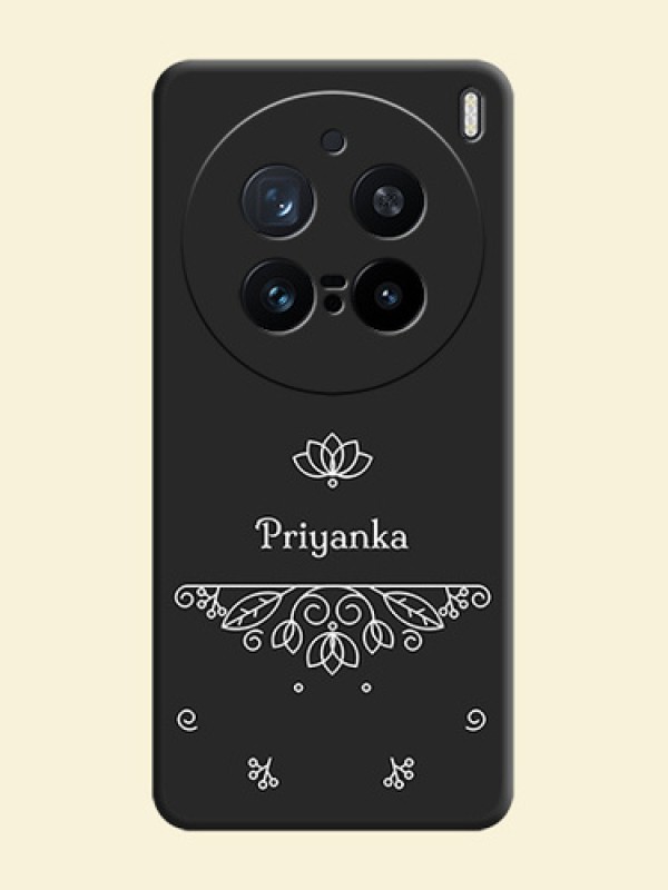 Lotus Garden Custom Text On Space Black Custom Soft Matte Mobile Back Cover - Vivo X200 Pro 5G