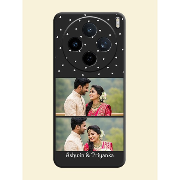 Miniature Love Symbols with Name On Space Black Custom Soft Matte Mobile Back Cover - Vivo X200T 5G Miniature Love Symbols with Name On Space Black Custom Soft Matte Mobile Back Cover - Vivo X200T 5G