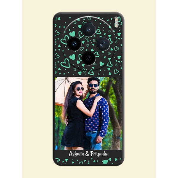 Sea Green Indefinite Love Pattern on Photo On Space Black Custom Soft Matte Mobile Back Cover - Vivo X200T 5G Sea Green Indefinite Love Pattern on Photo On Space Black Custom Soft Matte Mobile Back Cover - Vivo X200T 5G