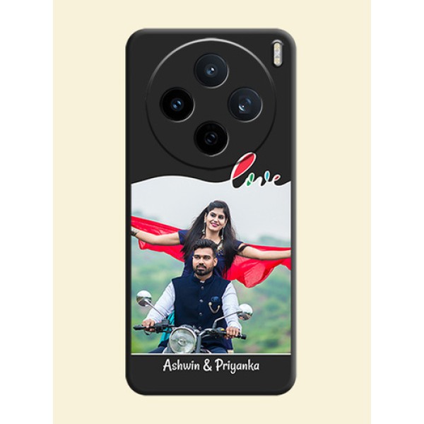 Fall in Love Pattern with Picture on Photo On Space Black Custom Soft Matte Mobile Back Cover - Vivo X200T 5G Fall in Love Pattern with Picture on Photo On Space Black Custom Soft Matte Mobile Back Cover - Vivo X200T 5G