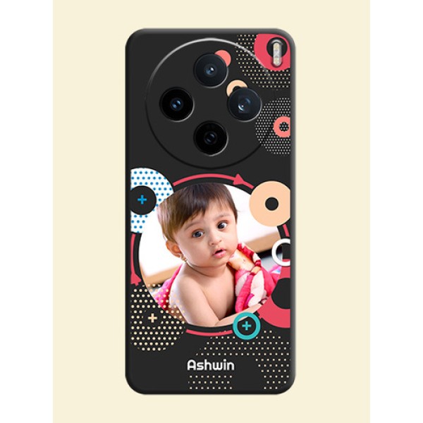 Multicoloured Round Image On Space Black Custom Soft Matte Mobile Back Cover - Vivo X200T 5G