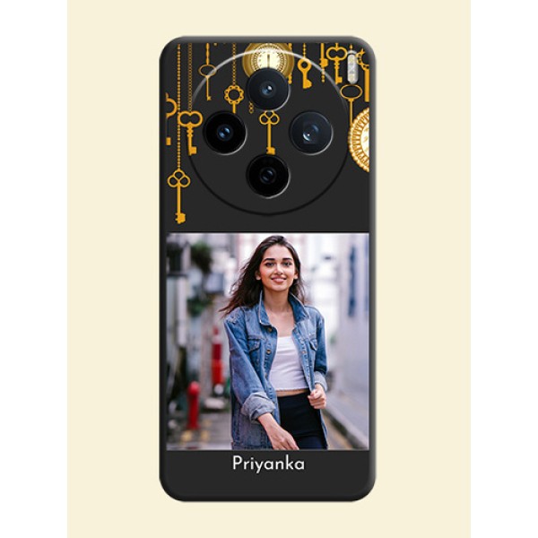 Decorative Design with Text On Space Black Custom Soft Matte Mobile Back Cover - Vivo X200T 5G