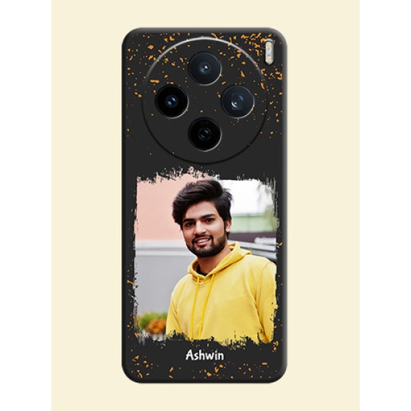 Spray Free Design on Photo On Space Black Custom Soft Matte Mobile Back Cover - Vivo X200T 5G Spray Free Design on Photo On Space Black Custom Soft Matte Mobile Back Cover - Vivo X200T 5G