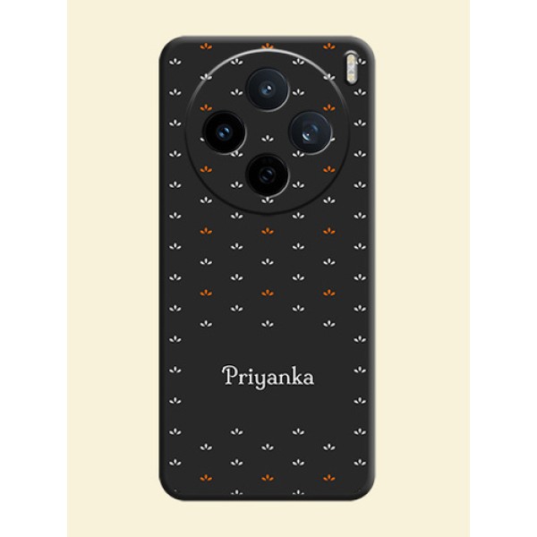 Simple Pattern With Custom Text On Space Black Custom Soft Matte Mobile Back Cover - Vivo X200T 5G Simple Pattern With Custom Text On Space Black Custom Soft Matte Mobile Back Cover - Vivo X200T 5G