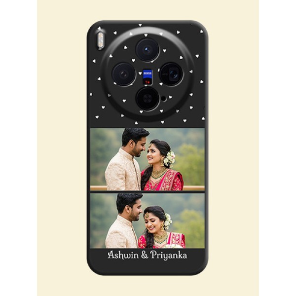 Miniature Love Symbols with Name On Space Black Custom Soft Matte Mobile Back Cover - Vivo X300 5G Miniature Love Symbols with Name On Space Black Custom Soft Matte Mobile Back Cover - Vivo X300 5G