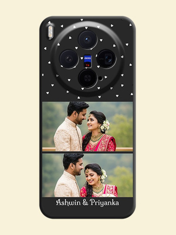 Miniature Love Symbols with Name On Space Black Custom Soft Matte Mobile Back Cover - Vivo X300 5G