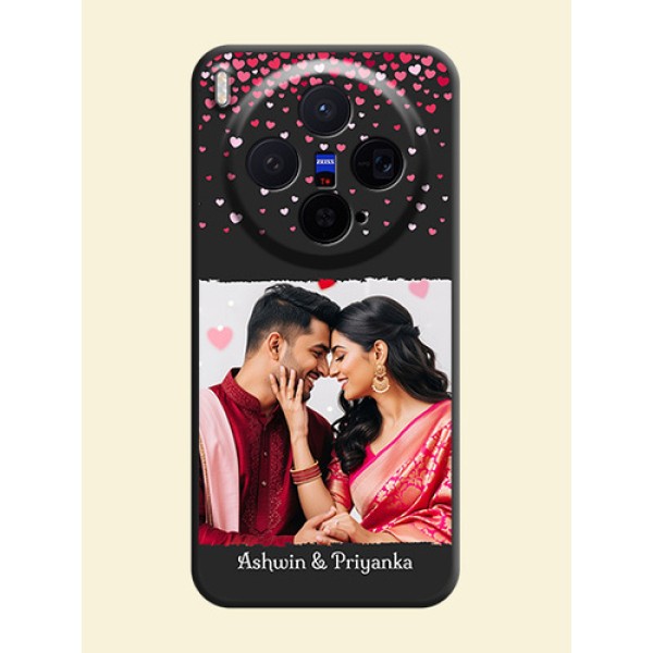 Fall in Love with Your Partner on Photo On Space Black Custom Soft Matte Mobile Back Cover - Vivo X300 5G Fall in Love with Your Partner on Photo On Space Black Custom Soft Matte Mobile Back Cover - Vivo X300 5G