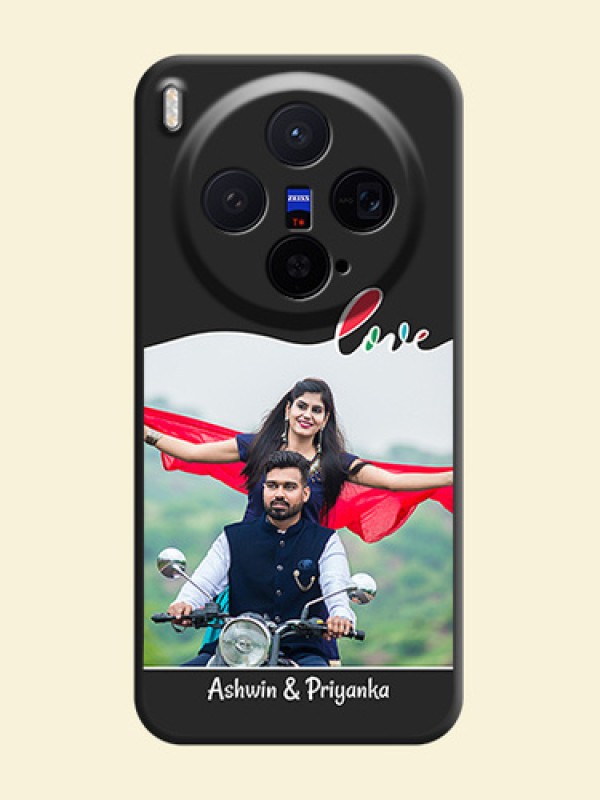 Fall in Love Pattern with Picture on Photo On Space Black Custom Soft Matte Mobile Back Cover - Vivo X300 5G