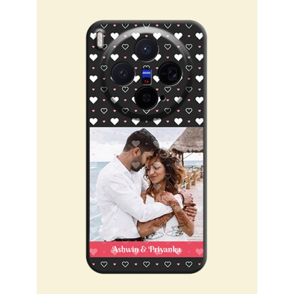 White Color Love Symbols with Text Design on Photo On Space Black Custom Soft Matte Mobile Back Cover - Vivo X300 5G White Color Love Symbols with Text Design on Photo On Space Black Custom Soft Matte Mobile Back Cover - Vivo X300 5G