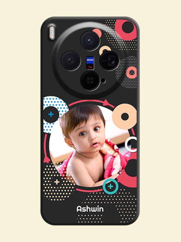 Multicoloured Round Image On Space Black Custom Soft Matte Mobile Back Cover - Vivo X300 5G