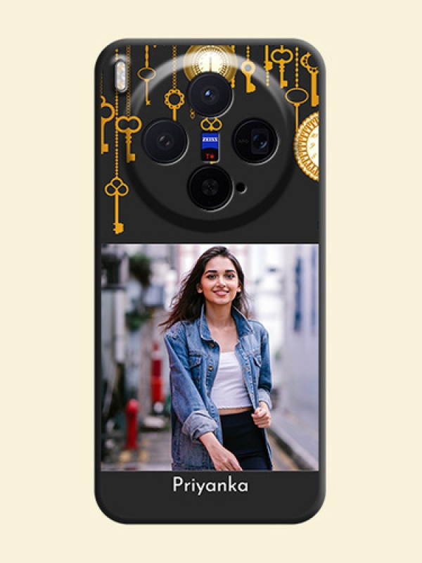 Decorative Design with Text On Space Black Custom Soft Matte Mobile Back Cover - Vivo X300 5G