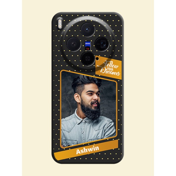 Follow Your Dreams with White Dots On Space Black Custom Soft Matte Mobile Back Cover - Vivo X300 5G