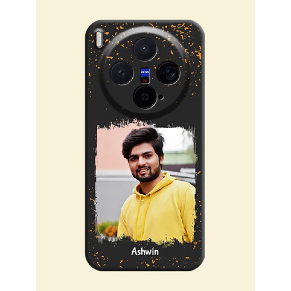 Spray Free Design on Photo On Space Black Custom Soft Matte Mobile Back Cover - Vivo X300 5G Spray Free Design on Photo On Space Black Custom Soft Matte Mobile Back Cover - Vivo X300 5G