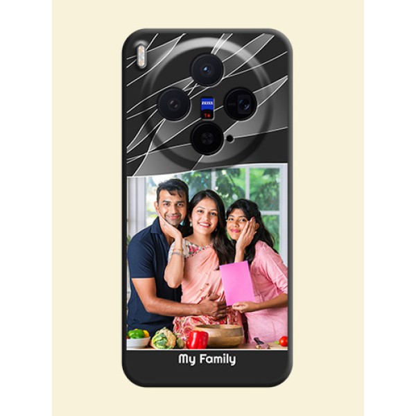 Mixed Wave Lines on Photo On Space Black Custom Soft Matte Mobile Back Cover - Vivo X300 5G Mixed Wave Lines on Photo On Space Black Custom Soft Matte Mobile Back Cover - Vivo X300 5G
