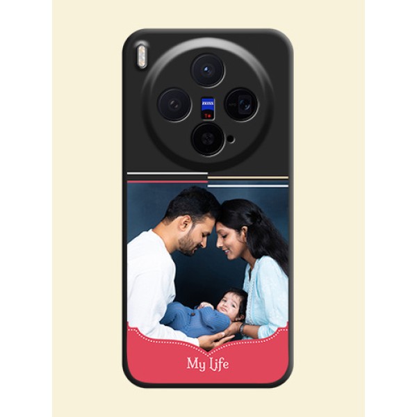 Classic Plain Design with Name On Space Black Custom Soft Matte Mobile Back Cover - Vivo X300 5G Classic Plain Design with Name On Space Black Custom Soft Matte Mobile Back Cover - Vivo X300 5G