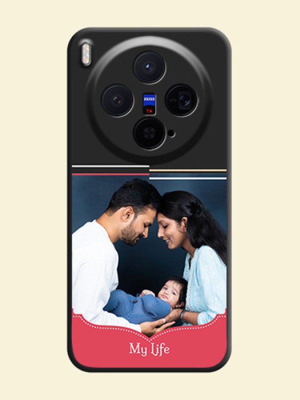 Classic Plain Design with Name On Space Black Custom Soft Matte Mobile Back Cover - Vivo X300 5G