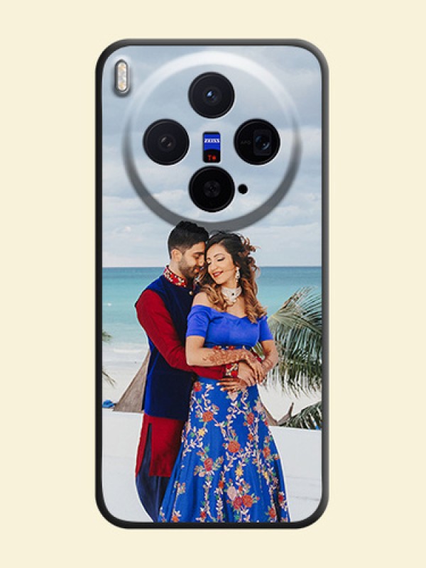 Full Single Pic Upload On Space Black Custom Soft Matte Mobile Back Cover - Vivo X300 5G