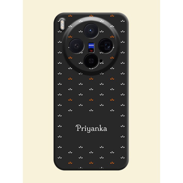Simple Pattern With Custom Text On Space Black Custom Soft Matte Mobile Back Cover - Vivo X300 5G Simple Pattern With Custom Text On Space Black Custom Soft Matte Mobile Back Cover - Vivo X300 5G