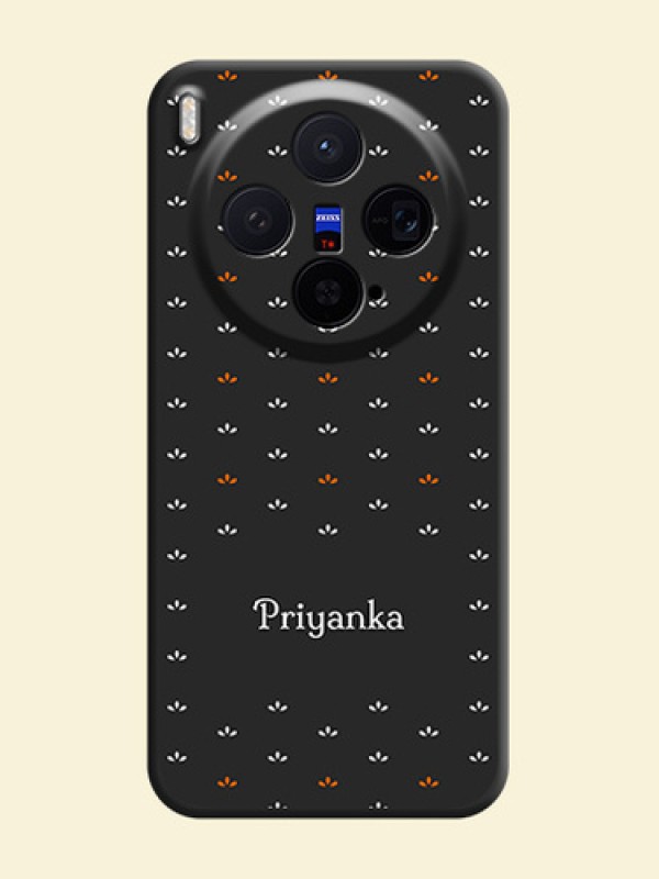 Simple Pattern With Custom Text On Space Black Custom Soft Matte Mobile Back Cover - Vivo X300 5G