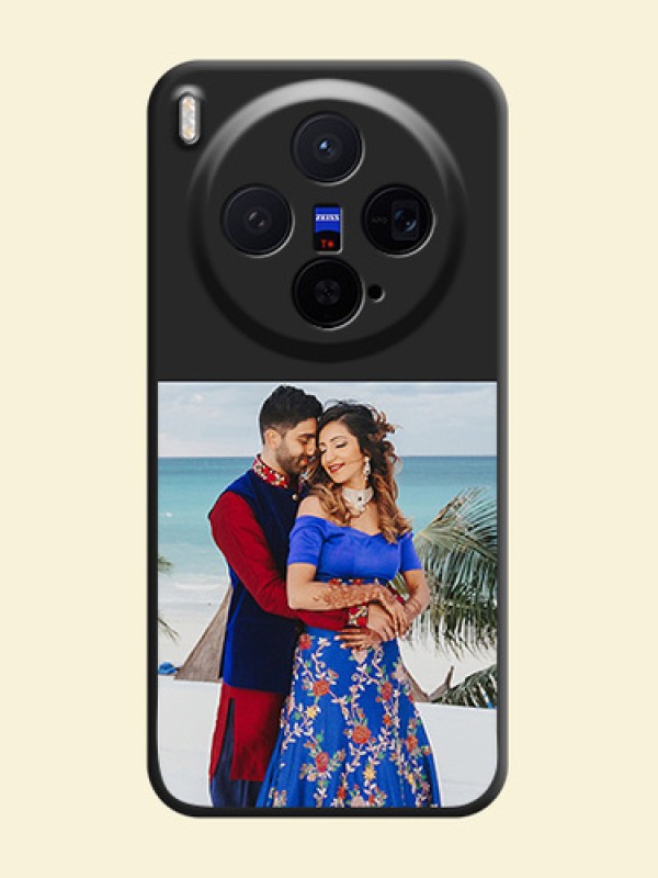 Image Upload With Space Black Color On Custom Soft Matte Mobile Back Cover - Vivo X300 5G