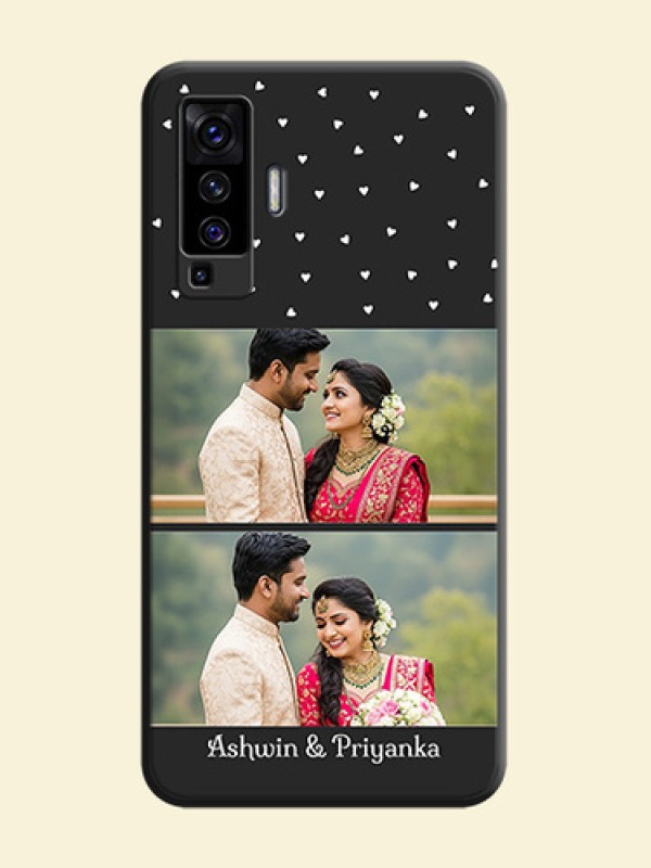 Miniature Love Symbols with Name on Space Black Custom Soft Matte Back Cover - Vivo X50 
