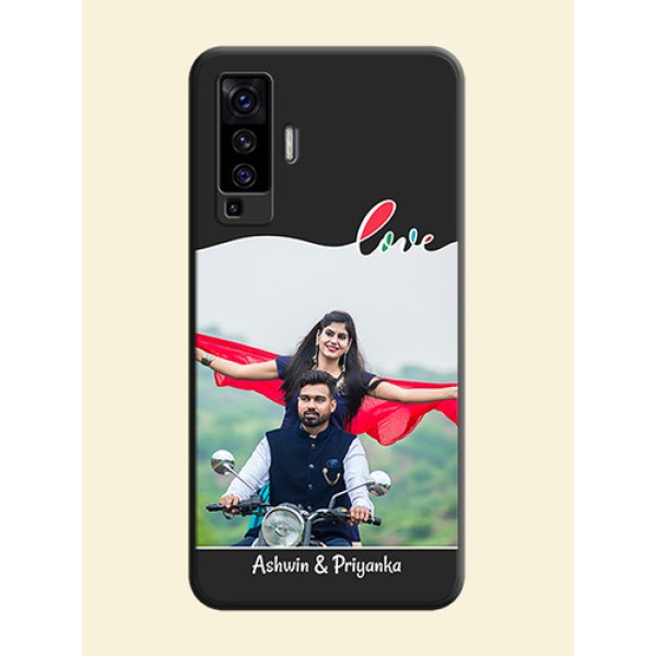 Fall in Love Pattern with Picture - Photo on Space Black Soft Matte Mobile Case - Vivo X50 Fall in Love Pattern with Picture - Photo on Space Black Soft Matte Mobile Case - Vivo X50