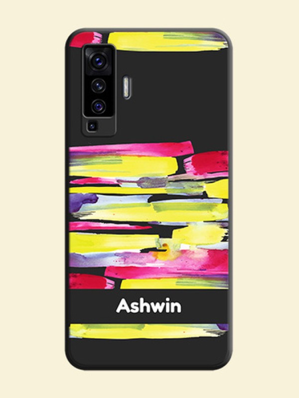Brush Coloured on Space Black Personalized Soft Matte Phone Covers - Vivo X50 