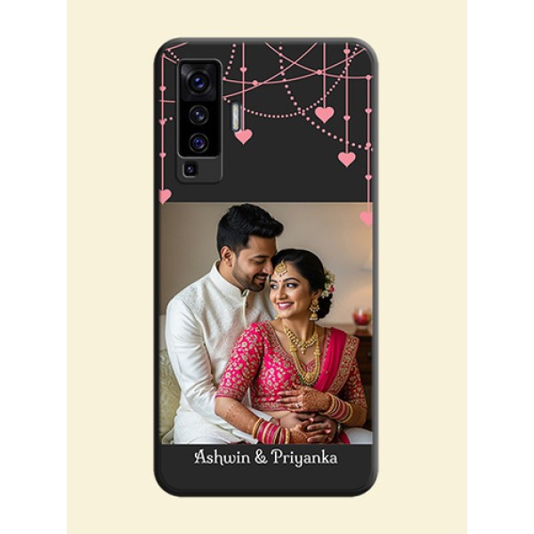 Pink Love Hangings with Text on Space Black Custom Soft Matte Back Cover - Vivo X50 Pink Love Hangings with Text on Space Black Custom Soft Matte Back Cover - Vivo X50