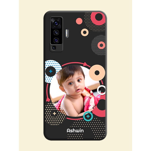 Multicoloured Round Image on Personalised Space Black Soft Matte Cases - Vivo X50 Multicoloured Round Image on Personalised Space Black Soft Matte Cases - Vivo X50