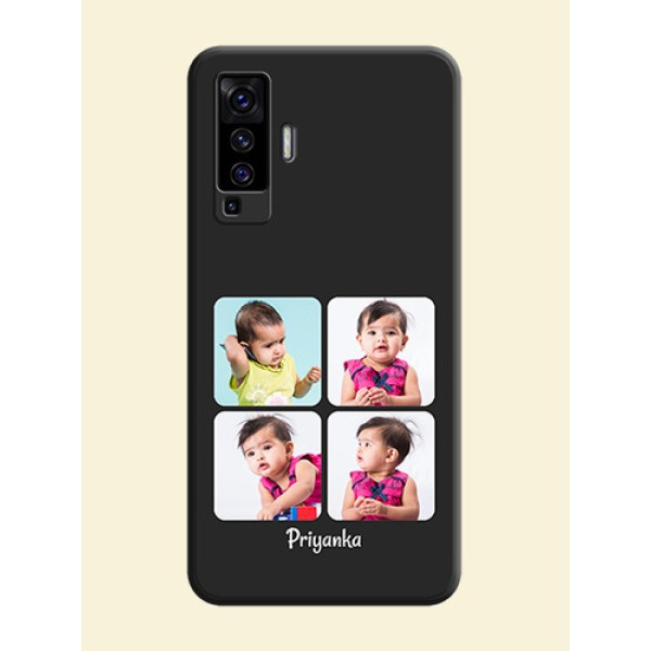 Floral Art with 6 Image Holder - Photo on Space Black Soft Matte Mobile Case - Vivo X50 Floral Art with 6 Image Holder - Photo on Space Black Soft Matte Mobile Case - Vivo X50