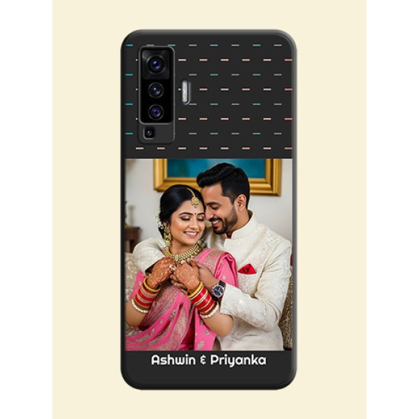 Line Pattern Design with Text on Space Black Custom Soft Matte Phone Back Cover - Vivo X50 Line Pattern Design with Text on Space Black Custom Soft Matte Phone Back Cover - Vivo X50
