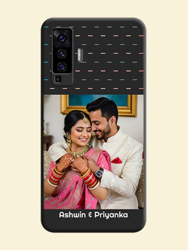 Line Pattern Design with Text on Space Black Custom Soft Matte Phone Back Cover - Vivo X50 