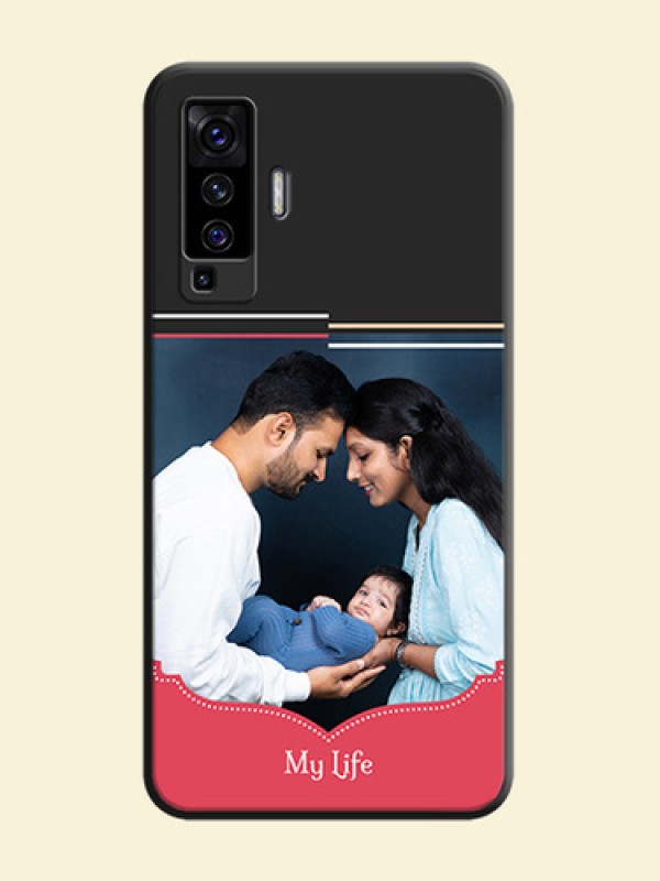 Classic Plain Design with Name - Photo on Space Black Soft Matte Phone Cover - Vivo X50 