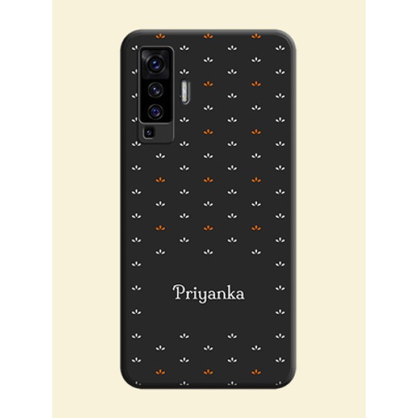 Simple Pattern With Custom Text On Space Black Personalized Soft Matte Phone Covers -Vivo X50 5G Simple Pattern With Custom Text On Space Black Personalized Soft Matte Phone Covers -Vivo X50 5G