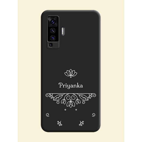 Lotus Garden Custom Text On Space Black Personalized Soft Matte Phone Covers -Vivo X50 5G Lotus Garden Custom Text On Space Black Personalized Soft Matte Phone Covers -Vivo X50 5G