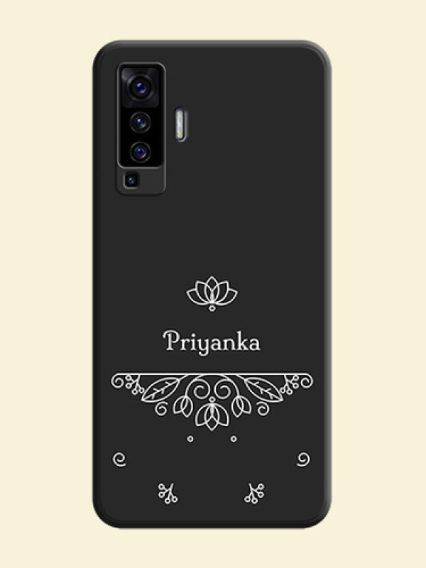 Lotus Garden Custom Text On Space Black Personalized Soft Matte Phone Covers -Vivo X50 5G