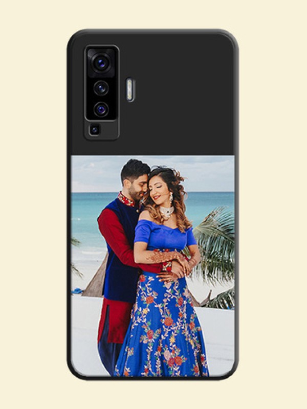 Image Upload With Space Black Color On Custom Soft Matte Mobile Back Cover - Vivo X50 5G