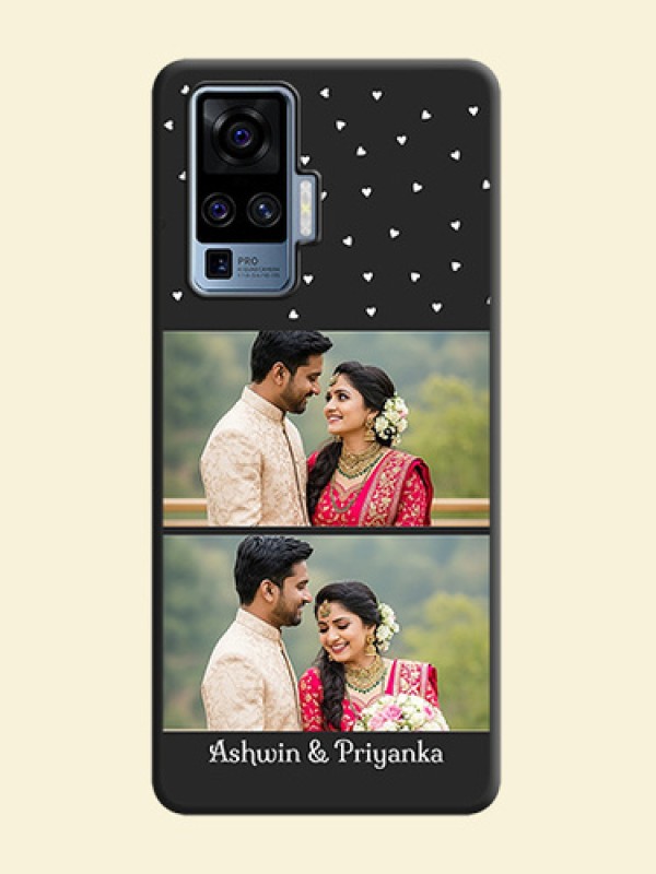 Miniature Love Symbols with Name on Space Black Custom Soft Matte Back Cover - Vivo X50 Pro 5G
