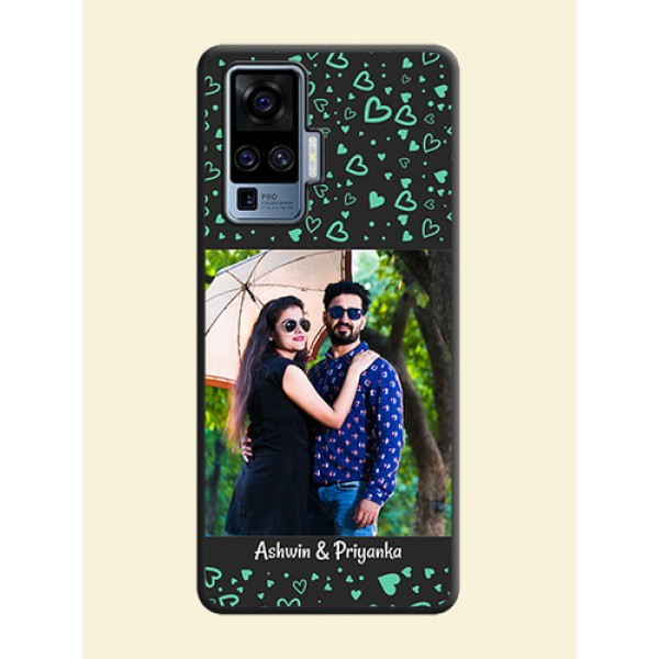Sea Green Indefinite Love Pattern - Photo on Space Black Soft Matte Mobile Cover - Vivo X50 Pro 5G Sea Green Indefinite Love Pattern - Photo on Space Black Soft Matte Mobile Cover - Vivo X50 Pro 5G