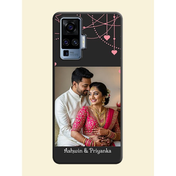 Pink Love Hangings with Text on Space Black Custom Soft Matte Back Cover - Vivo X50 Pro 5G Pink Love Hangings with Text on Space Black Custom Soft Matte Back Cover - Vivo X50 Pro 5G