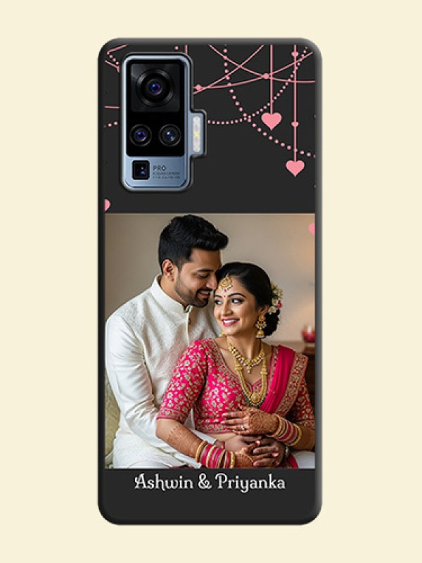 Pink Love Hangings with Text on Space Black Custom Soft Matte Back Cover - Vivo X50 Pro 5G