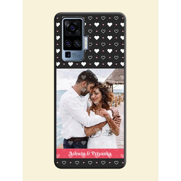 White Color Love Symbols with Text Design - Photo on Space Black Soft Matte Phone Cover - Vivo X50 Pro 5G White Color Love Symbols with Text Design - Photo on Space Black Soft Matte Phone Cover - Vivo X50 Pro 5G