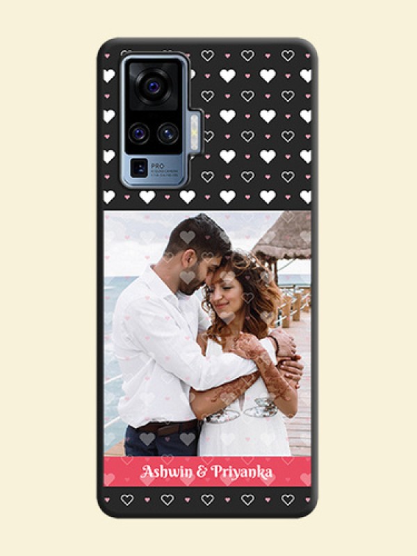 White Color Love Symbols with Text Design - Photo on Space Black Soft Matte Phone Cover - Vivo X50 Pro 5G